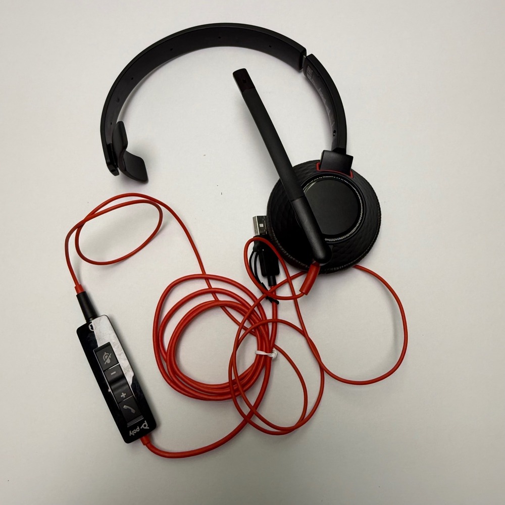 Poly Blackwire BW5200 Headset Black Red USB-C Noise Canceling C5210T